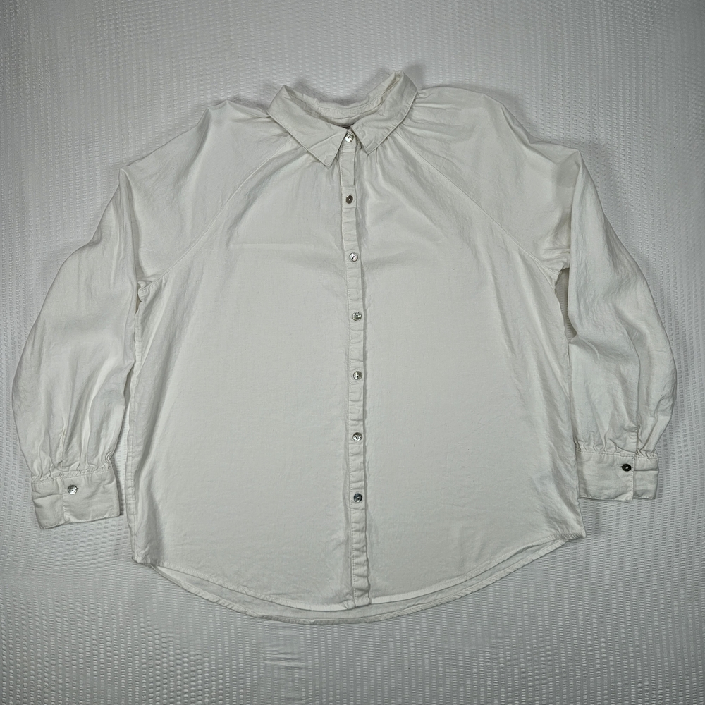 Laura Ashley White Collared Button Blouse